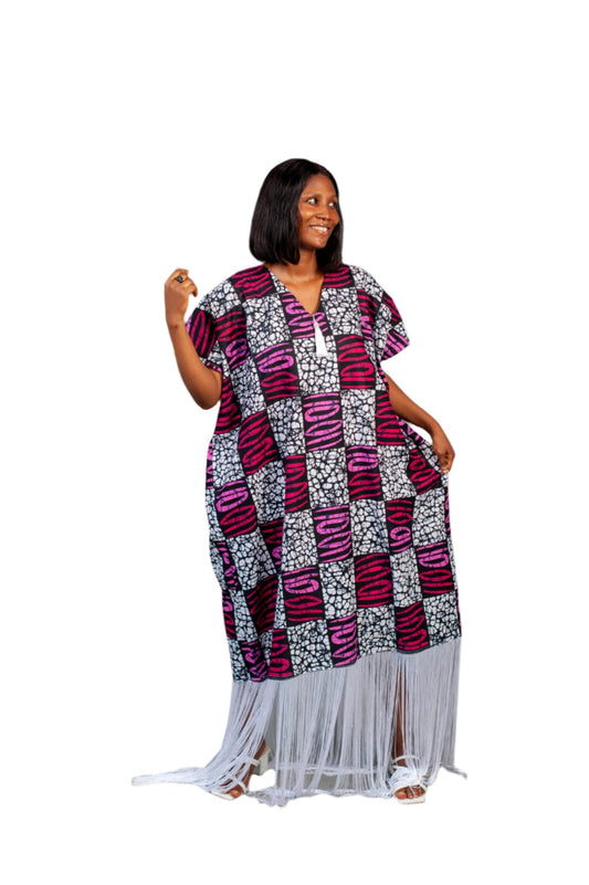 Female Bubu With Fringe Design – Multicolour.