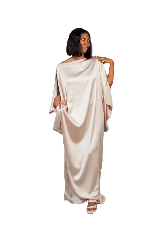 Female Bubu Without Neck Design – Nude Silk