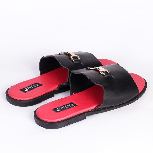 Male Leather Cover Palm Slippers With Tiny Stainless Design in Nigeria