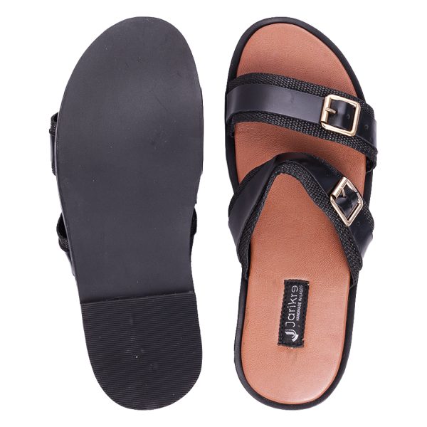 Male Leather Double Buckle Palm Slippers in Nigeria