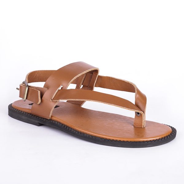 Male Leather Palm Tawny Brown Slippers in Nigeria