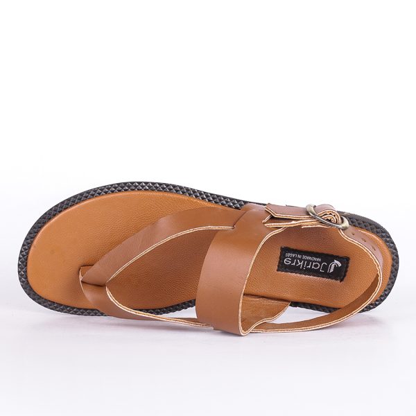 Male Leather Palm Tawny Brown Slippers in Nigeria