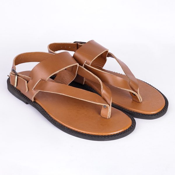 Male Leather Palm Tawny Brown Slippers in Nigeria