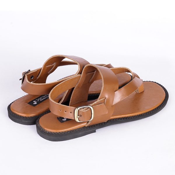 Male Leather Palm Tawny Brown Slippers in Nigeria