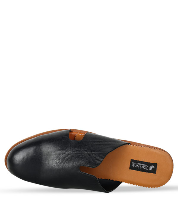 Male Leather Slippers - Black