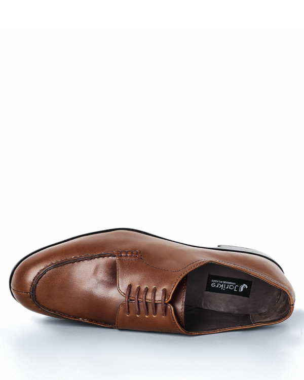 Male Leather Split-Toe Shoes - Brown