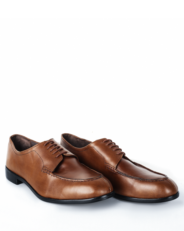 Male Leather Split-Toe Shoes - Brown