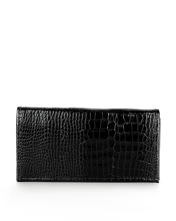 Unisex Patterned Leather Long Wallet