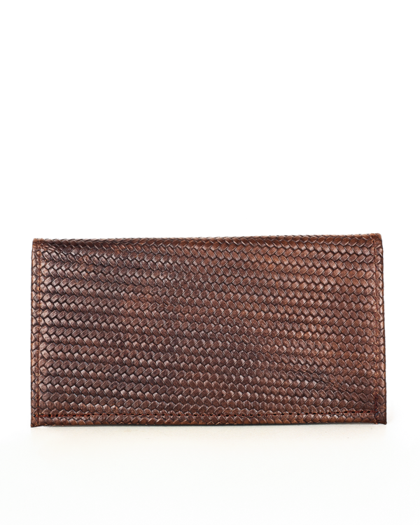 Unisex Patterned Leather Long Wallet