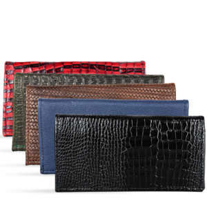 Unisex Patterned Leather Long Wallet