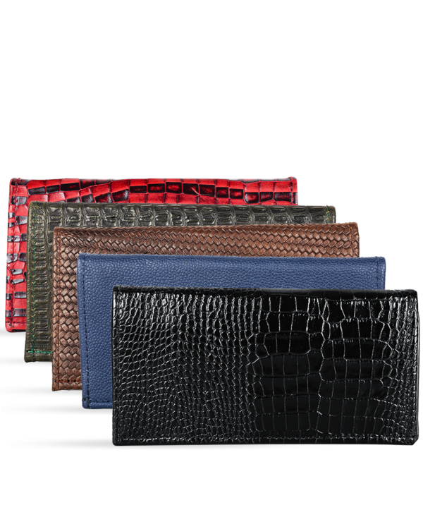 Unisex Patterned Leather Long Wallet