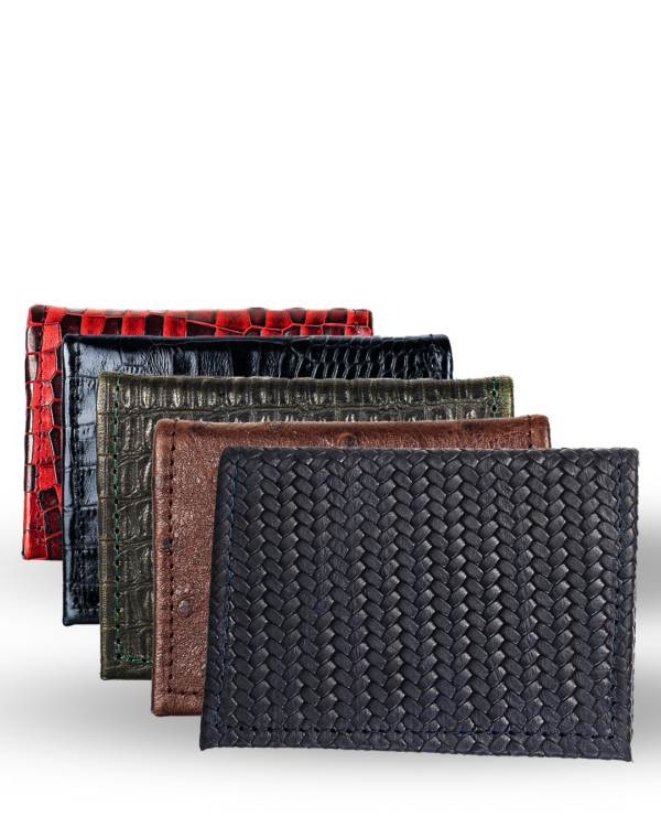 Unisex Patterned Leather Card Holder