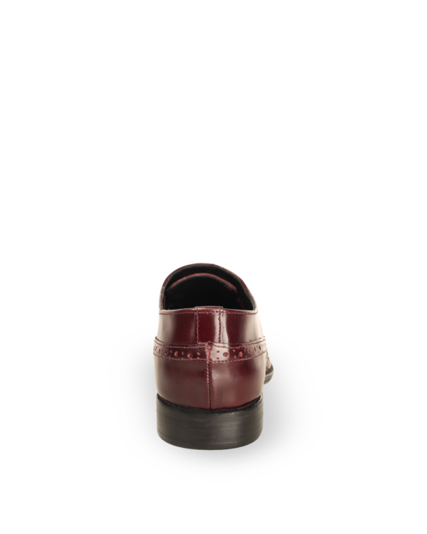 Male Patent Leather Brogues Shoes - Oxblood