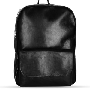 Unisex Leather Backpack - Black