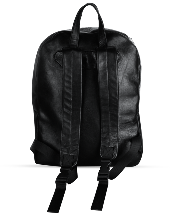 Unisex Leather Backpack - Black