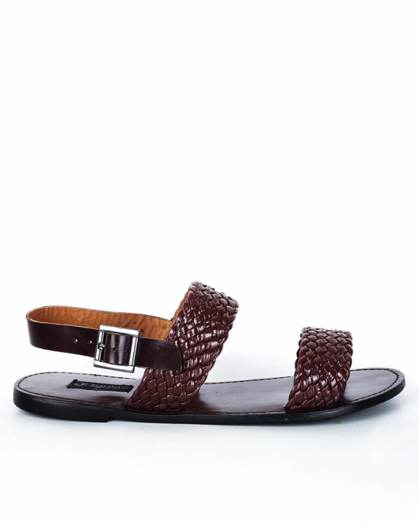 Male Basket Leather Sandal - Brown