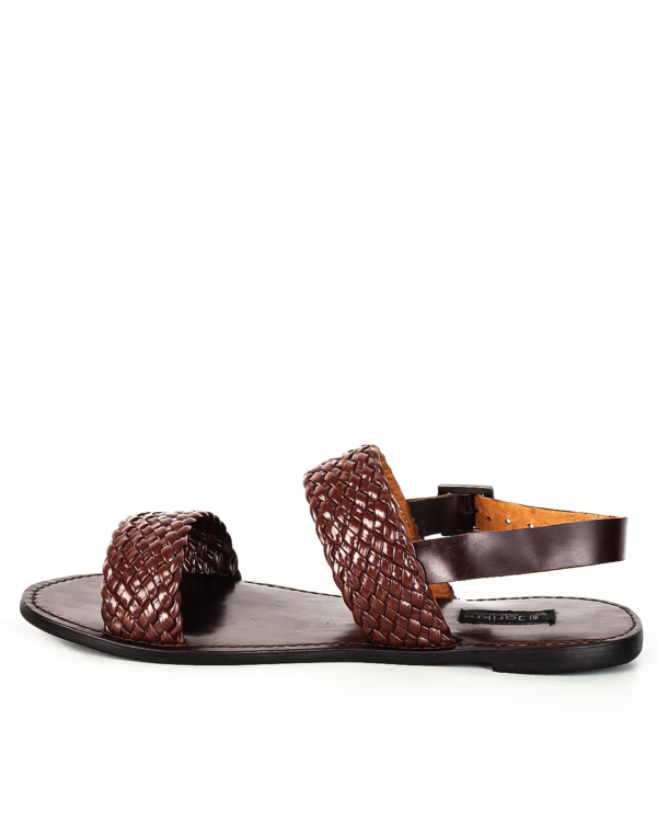 Male Basket Leather Sandal - Brown