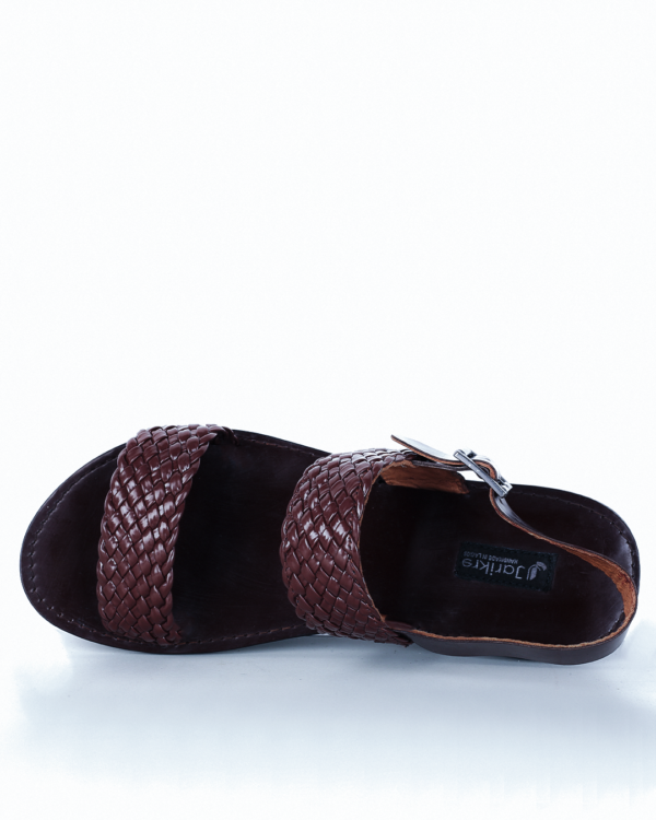 Male Basket Leather Sandal - Brown