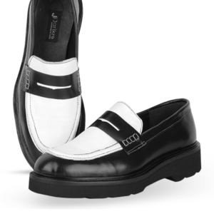 Male Penny Loafers Leather Shoes - Monochrome