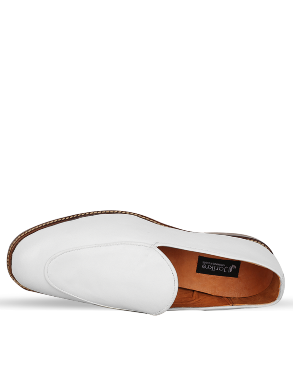 Male Penny Loafers Leather Shoes - White