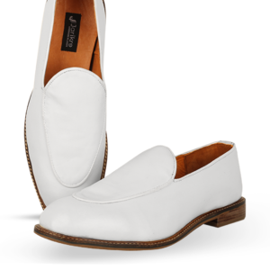 Male Penny Loafers Leather Shoes - White