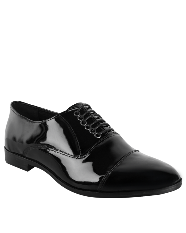 Male Patent Leather Oxford Shoes - Black