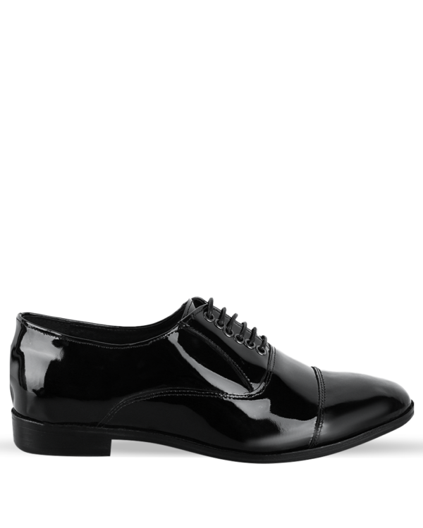 Male Patent Leather Oxford Shoes - Black