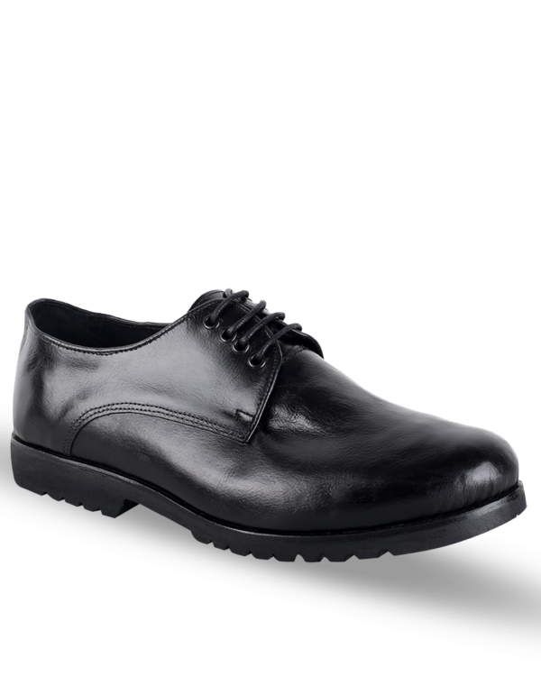 Male Smooth Leather Debry Shoes - Black