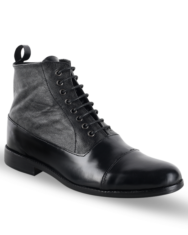 Male Chukka Leather Ankle Boots - Black