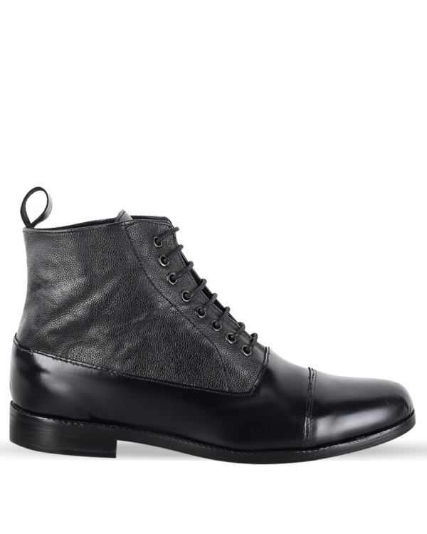 Male Chukka Leather Ankle Boots - Black