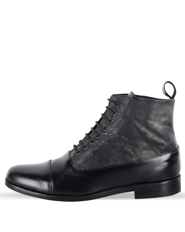 Male Chukka Leather Ankle Boots - Black