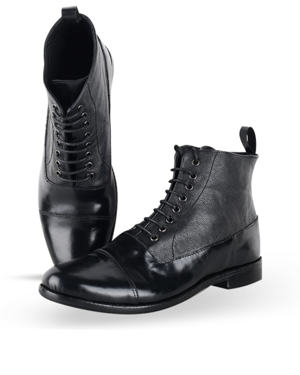 Male Chukka Leather Ankle Boots - Black