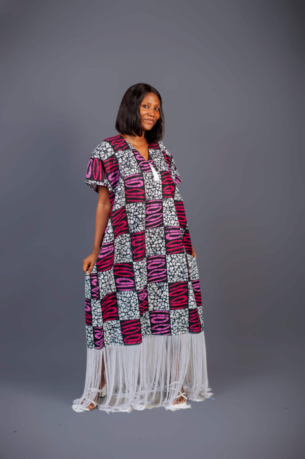 Female Bubu With Fringe Design - Multicolour