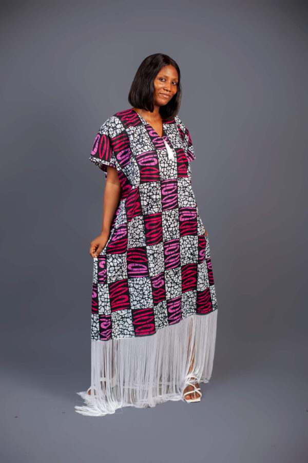 Female Bubu With Fringe Design - Multicolour