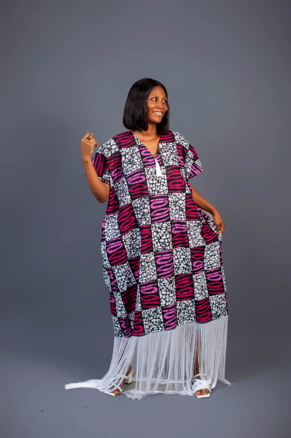 Female Bubu With Fringe Design - Multicolour