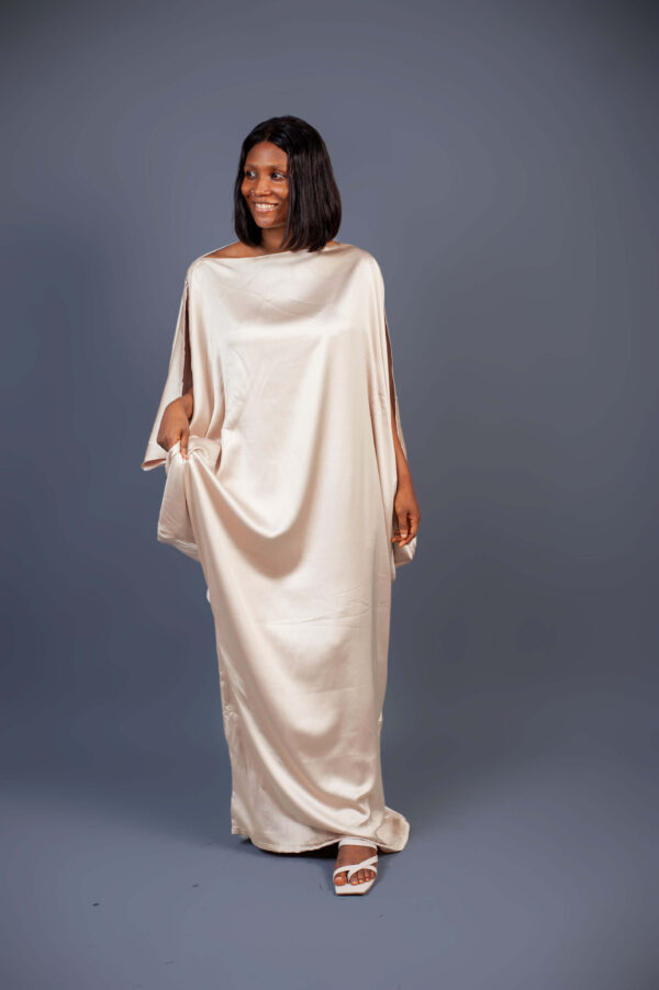 Female Bubu Without Neck Design - Nude Silk