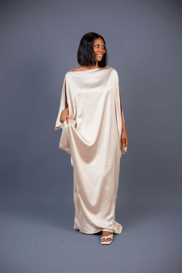 Female Bubu Without Neck Design - Nude Silk