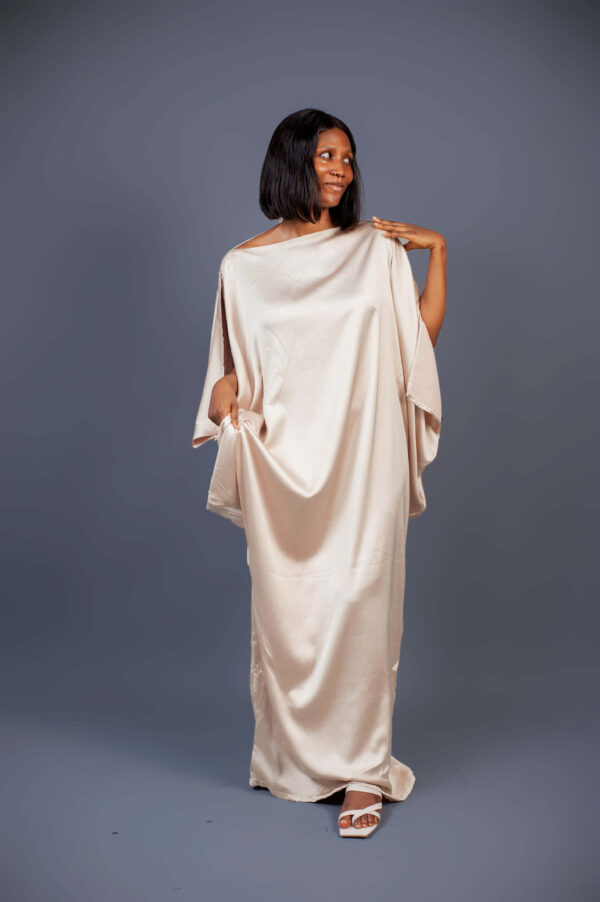 Female Bubu Without Neck Design - Nude Silk