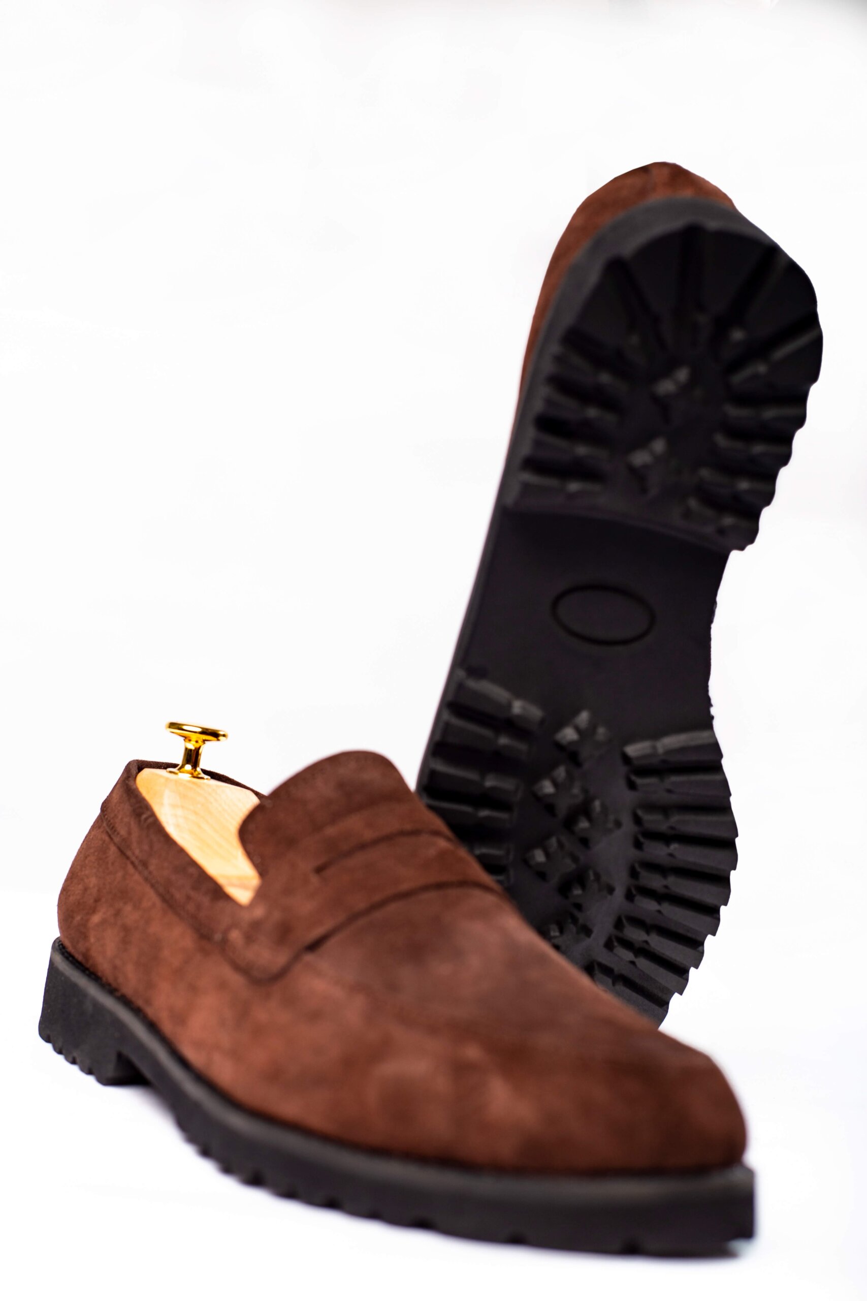 Suede Penny Loafers in Lagos (Brown)