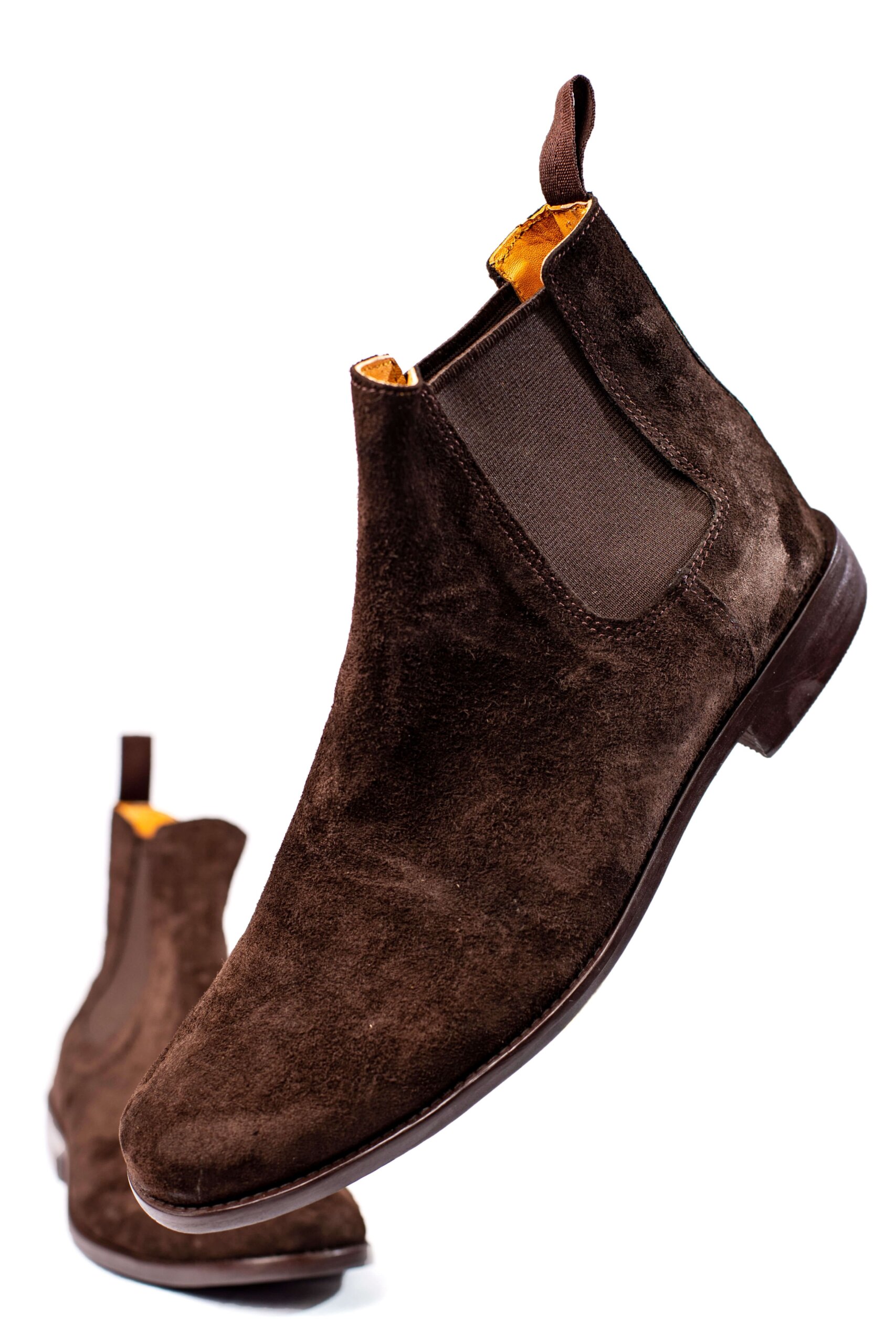 Mens Suede Chelsea Boots in Lagos (Dark Tan)