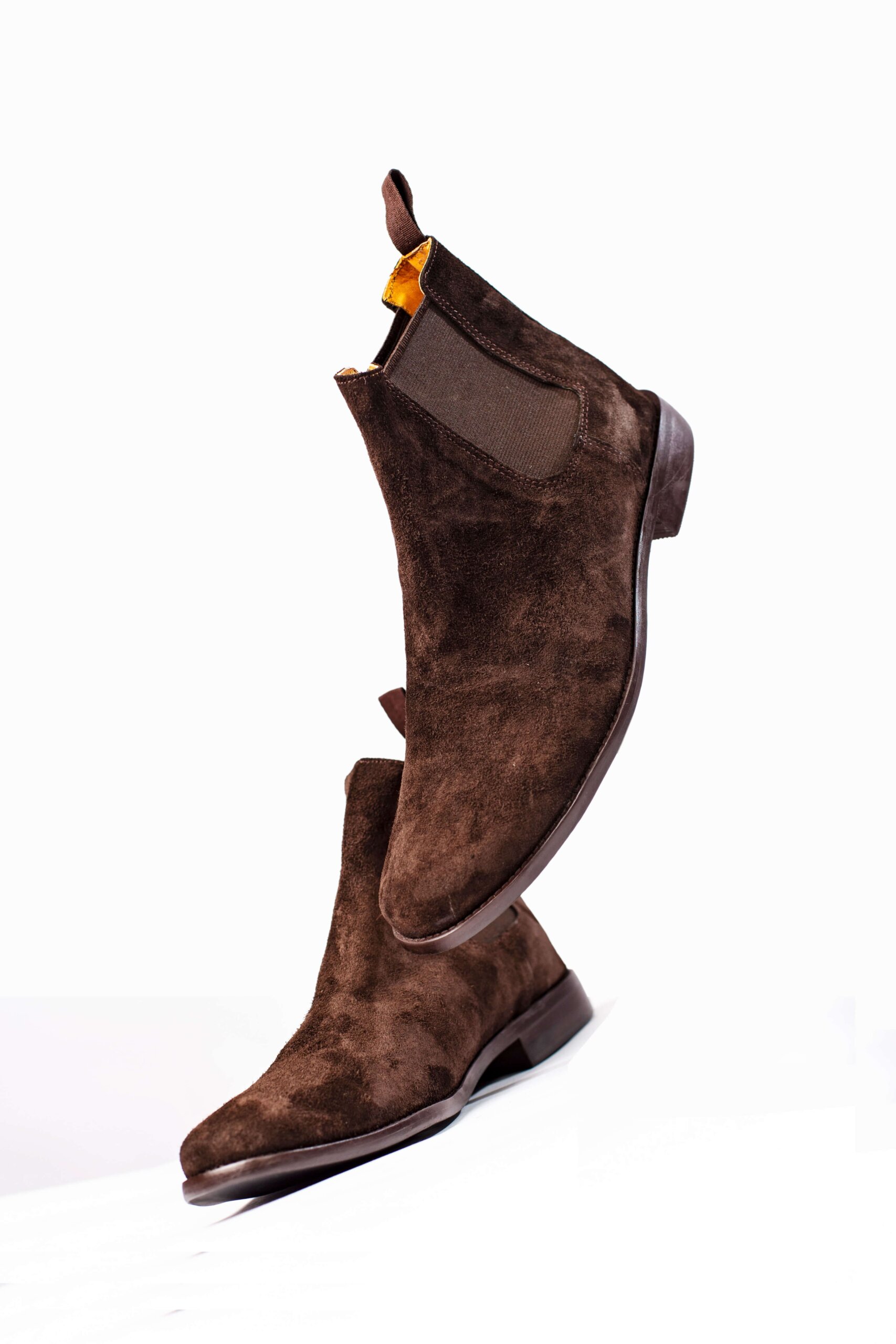 Mens Suede Chelsea Boots in Lagos (Dark Tan)