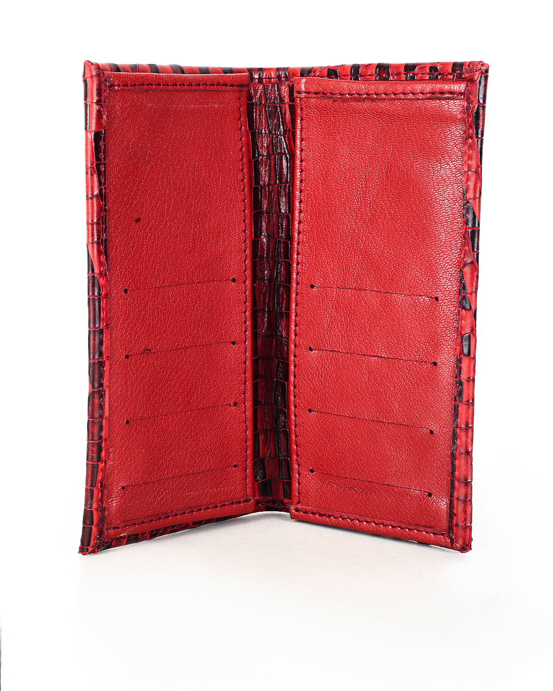 Unisex Patterned Leather Long Wallet