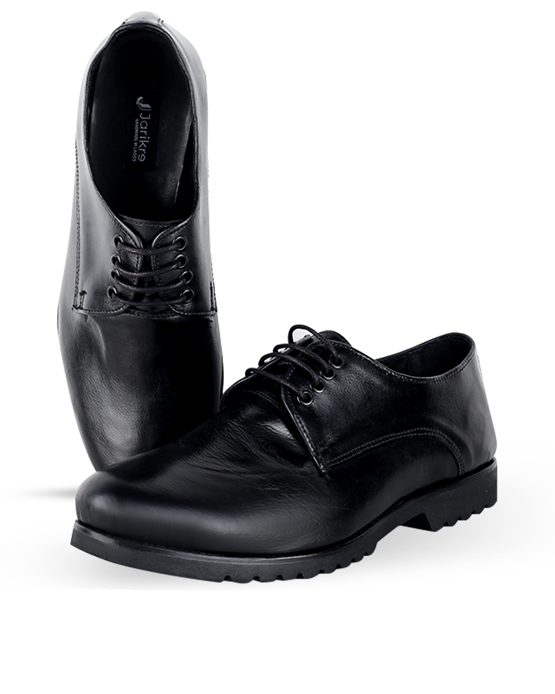 Male Smooth Leather Derby Shoes - Black