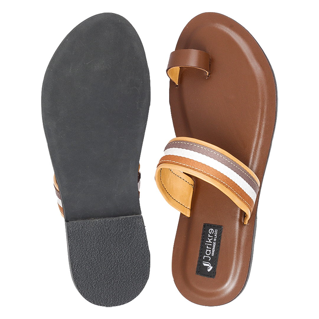 Male Leather Open Top Palm Slippers in Nigeria