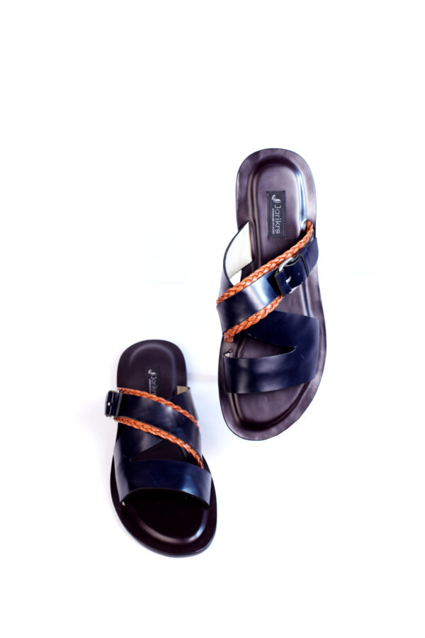 Jarikre Arinze Braided Leather Slide Sandals for Men | Premium Men Sandals in Nigeria