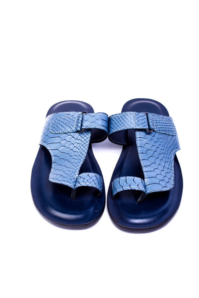 Jarikre Azure Croc Leather Slide Slippers for Men | Premium Men’s Leather Slippers in Nigeria