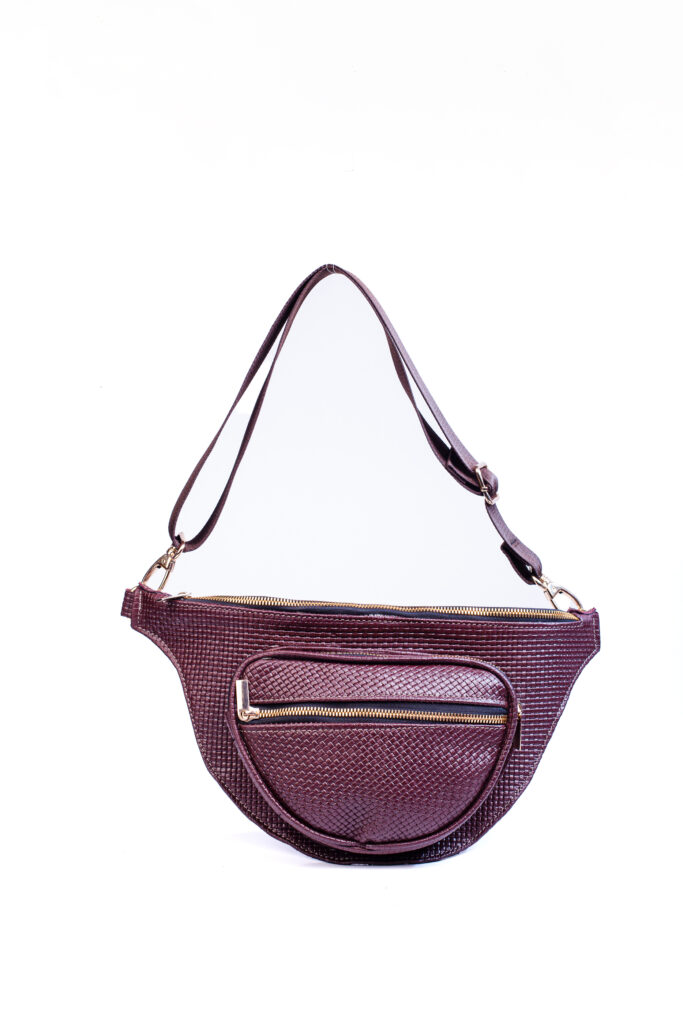 Jarikre Croc-Embossed Leather Sling Bag Burgundy | Premium Leather Crossbody Bag Nigeria