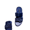 Jarikre Navy Weave Slide Slippers for Men in Lagos Nigeria | Premium Leather Slippers