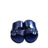 Jarikre Navy Weave Slide Slippers for Men in Lagos Nigeria | Premium Leather Slippers
