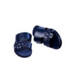 Jarikre Navy Weave Slide Slippers for Men in Lagos Nigeria | Premium Leather Slippers